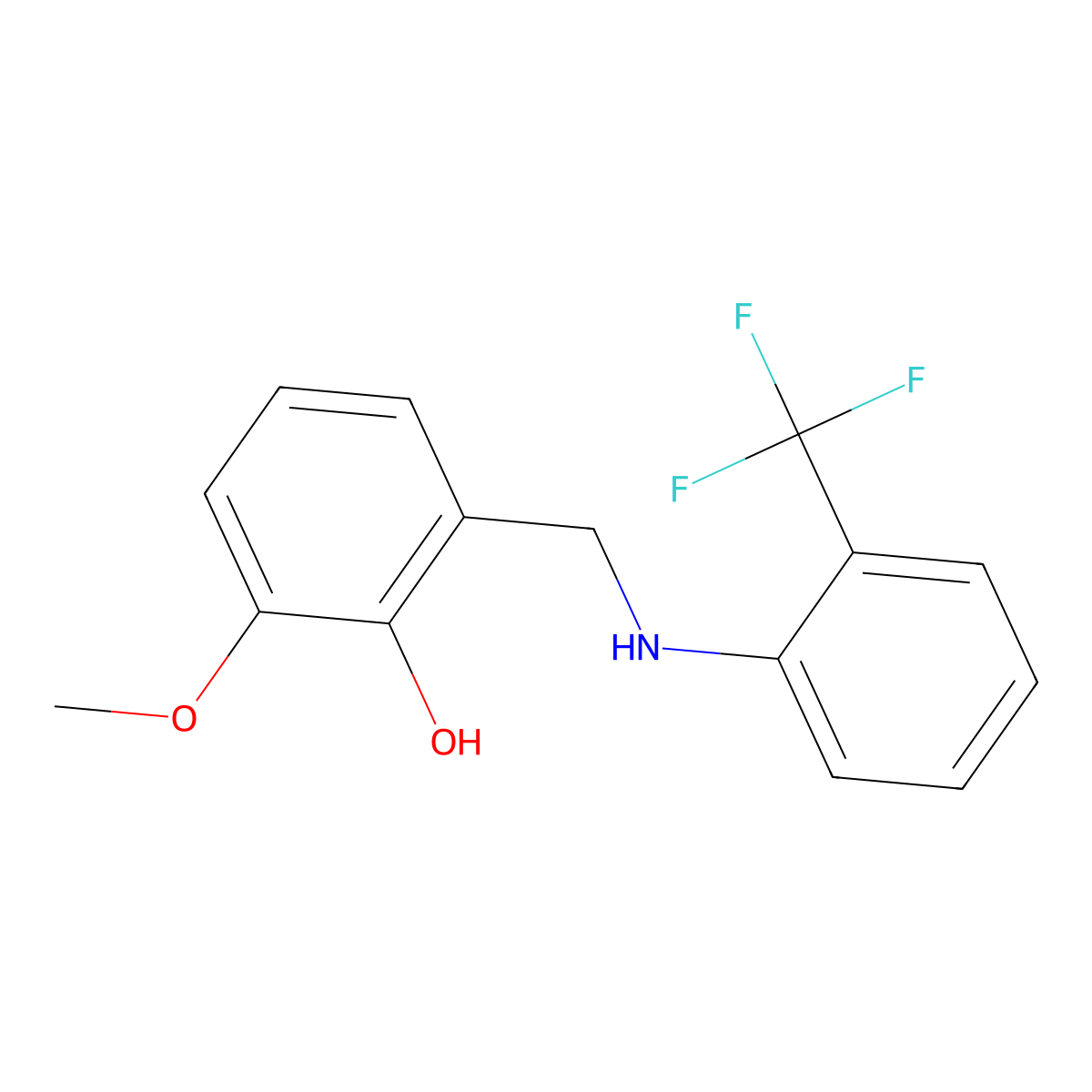 2-Methoxy-6-({[2-(trifluoromethyl)phenyl]amino}methyl)phenol molecular structure, CAS 1019629-82-3