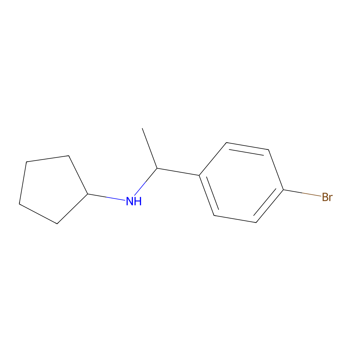 N-[1-(4-bromophenyl)ethyl]cyclopentanamine molecular structure, CAS 1019629-92-5