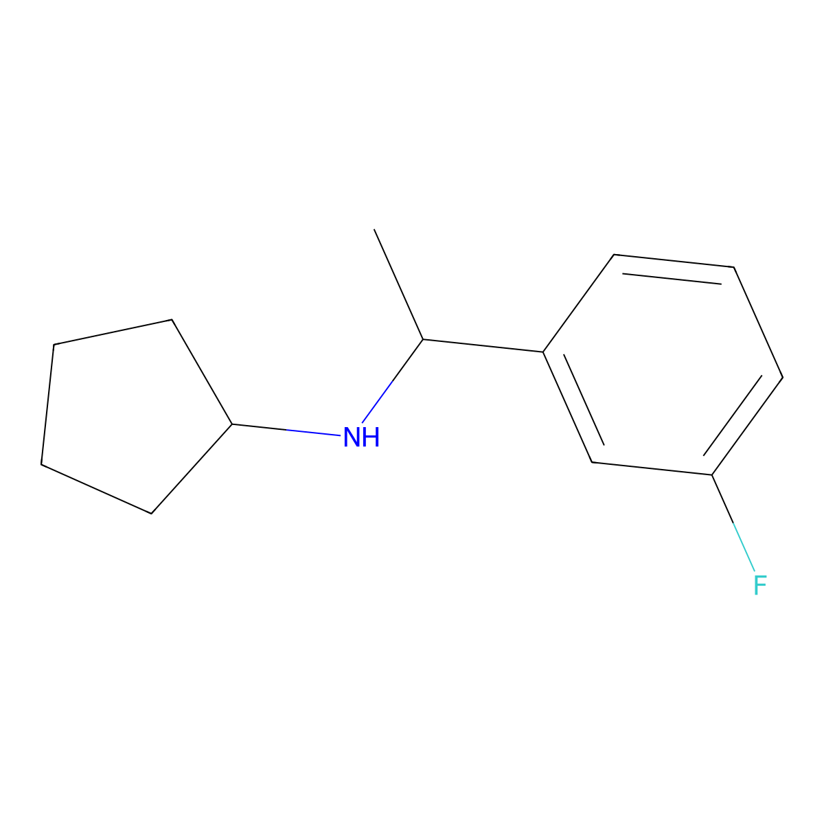 N-[1-(3-fluorophenyl)ethyl]cyclopentanamine molecular structure, CAS 1019630-52-4