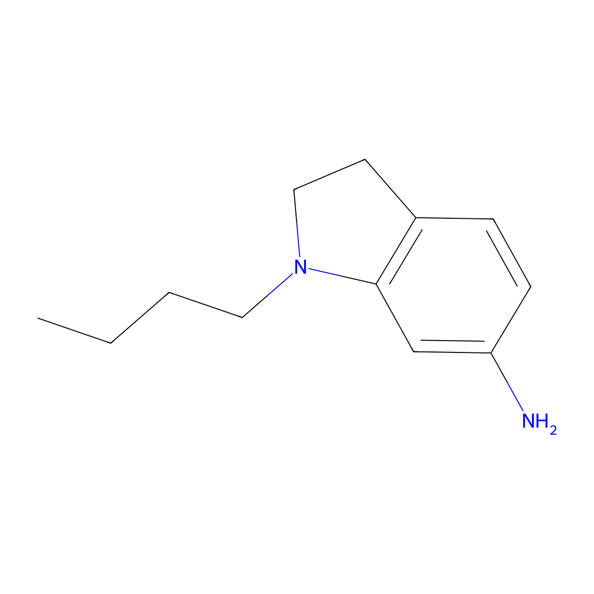 1-butyl-2,3-dihydro-1H-indol-6-amine molecular structure, CAS 1019630-54-6