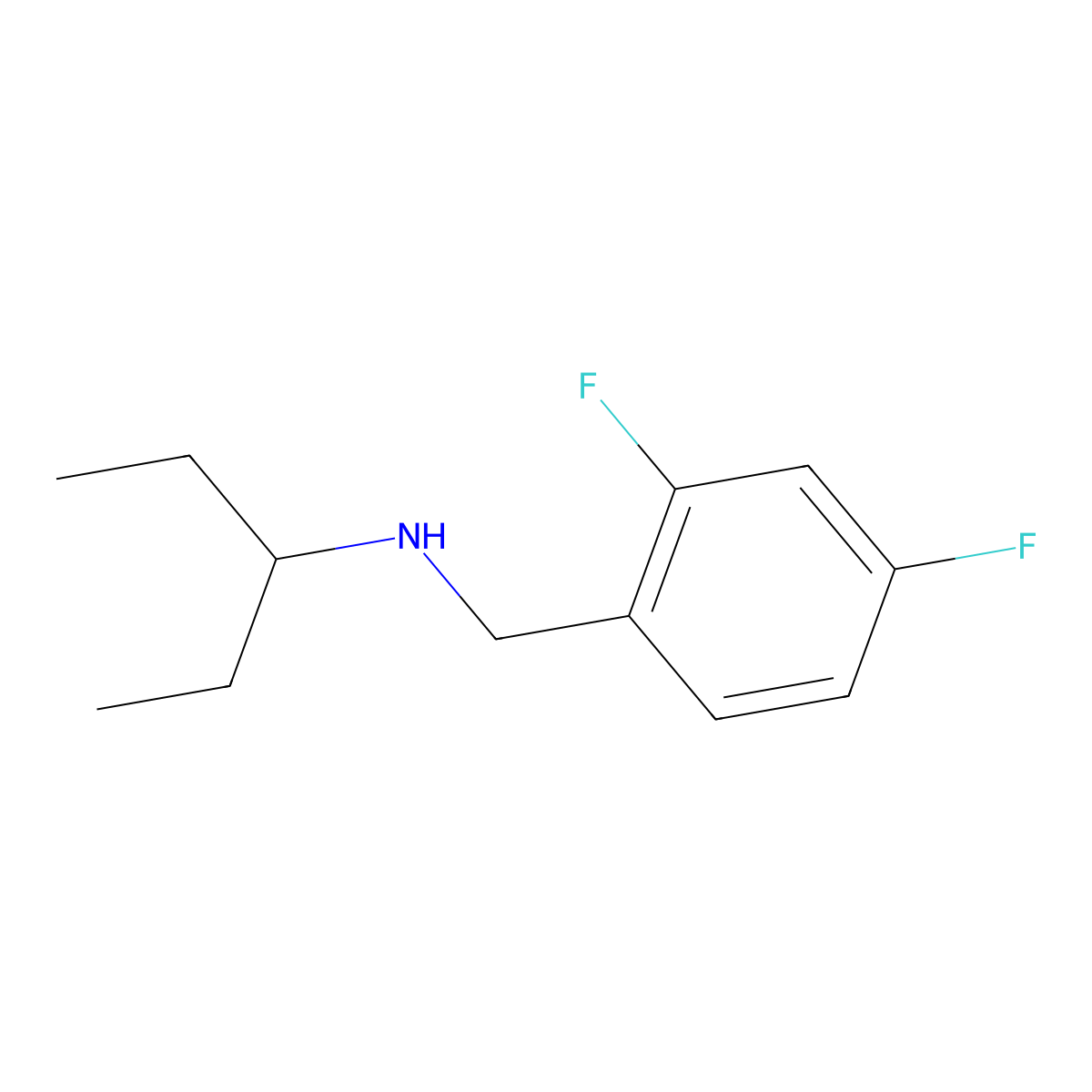 [(2,4-Difluorophenyl)methyl](pentan-3-yl)amine molecular structure, CAS 1019630-74-0