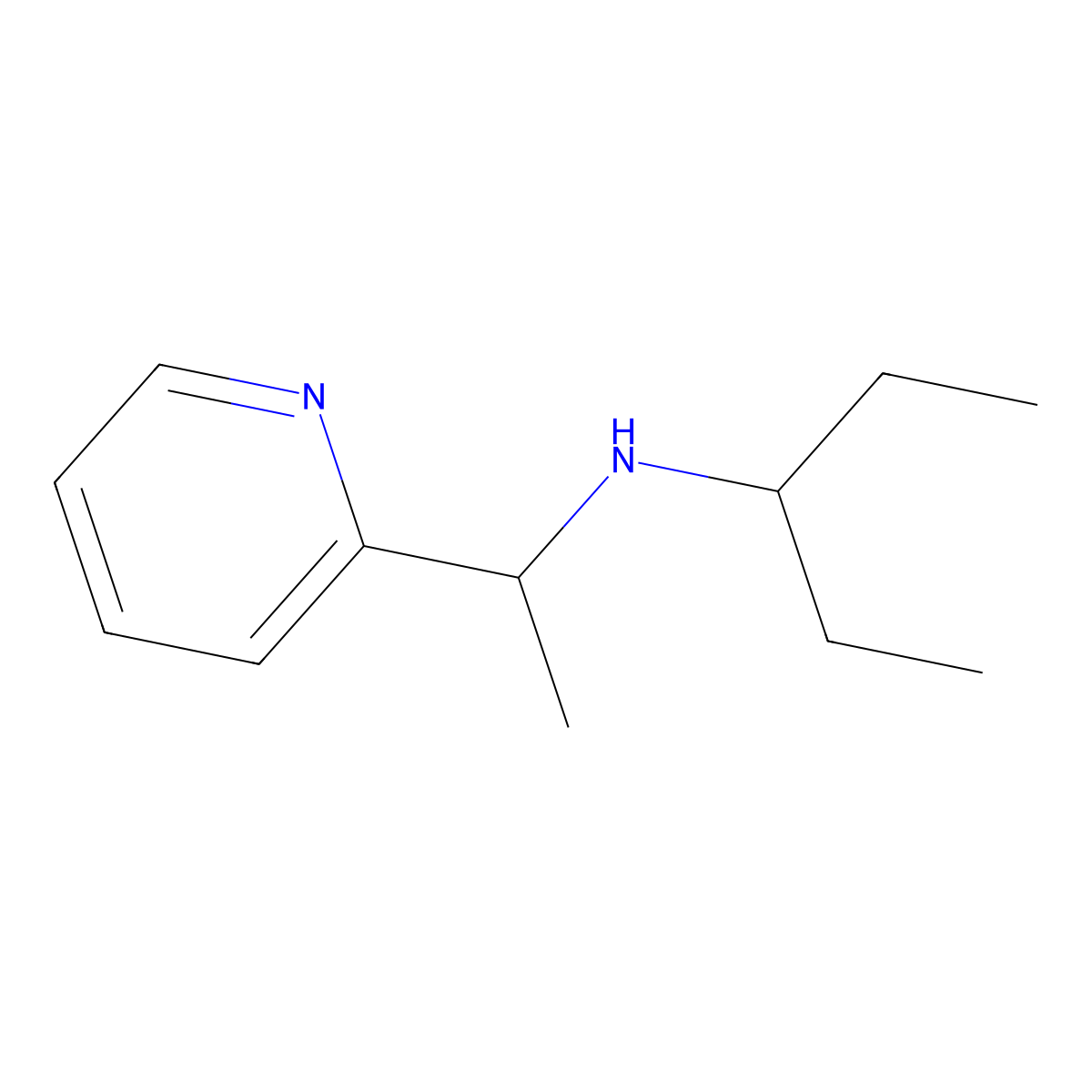 (Pentan-3-yl)[1-(pyridin-2-yl)ethyl]amine molecular structure, CAS 1019631-09-4