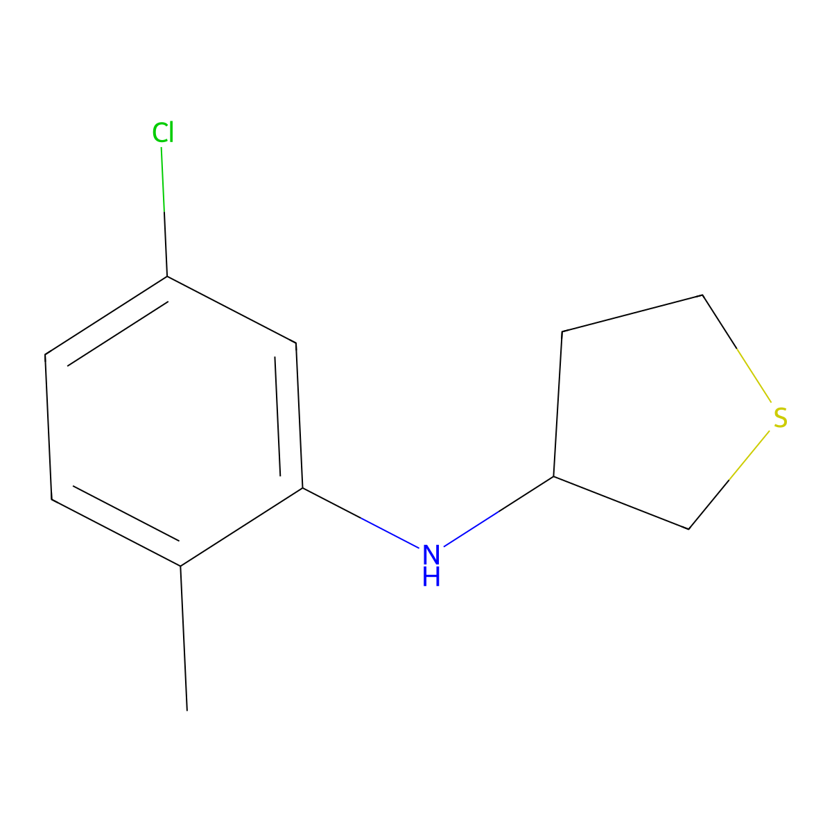 N-(5-chloro-2-methylphenyl)thiolan-3-amine molecular structure, CAS 1019631-17-4