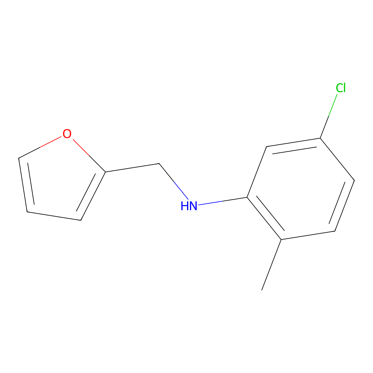 5-chloro-N-(furan-2-ylmethyl)-2-methylaniline molecular structure, CAS 1019631-20-9
