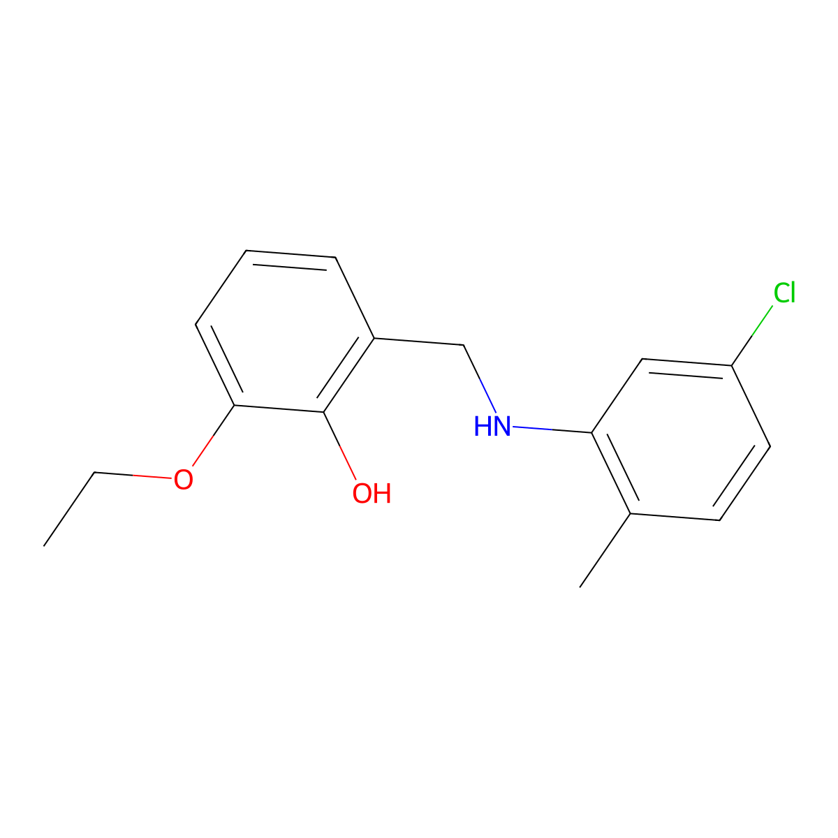 2-{[(5-Chloro-2-methylphenyl)amino]methyl}-6-ethoxyphenol molecular structure, CAS 1019631-32-3