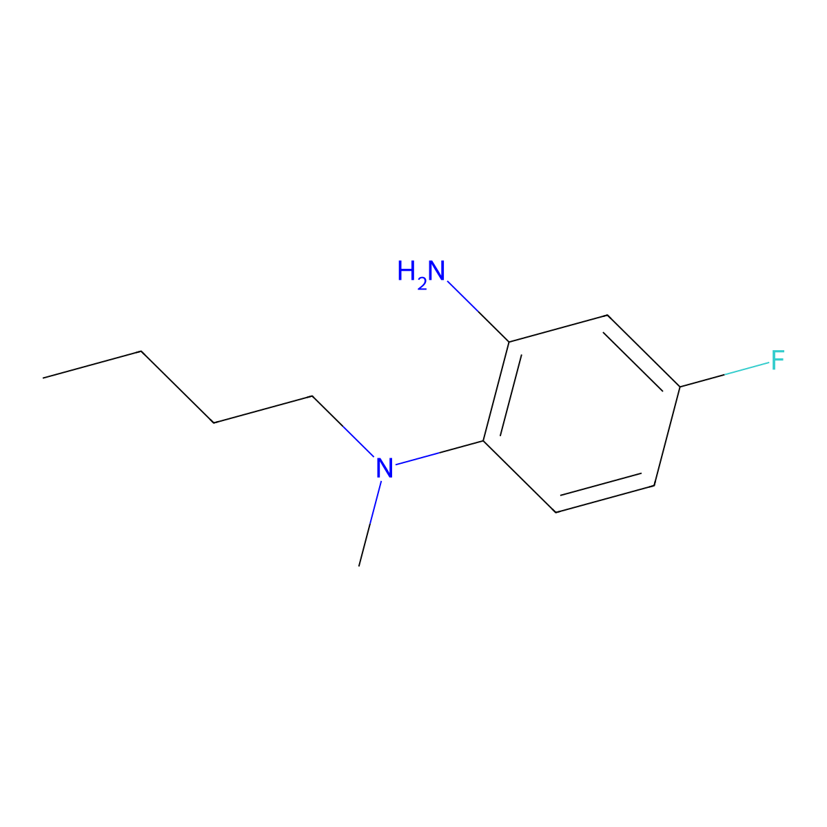 N~1~-Butyl-4-fluoro-N~1~-methyl-1,2-benzenediamine molecular structure, CAS 1019632-09-7