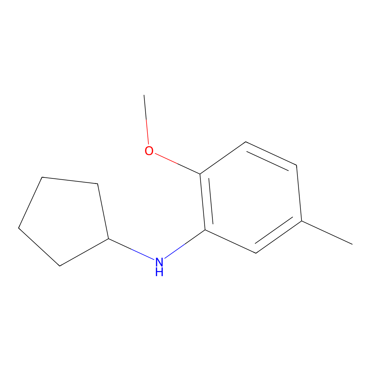 N-cyclopentyl-2-methoxy-5-methylaniline molecular structure, CAS 1019632-79-1