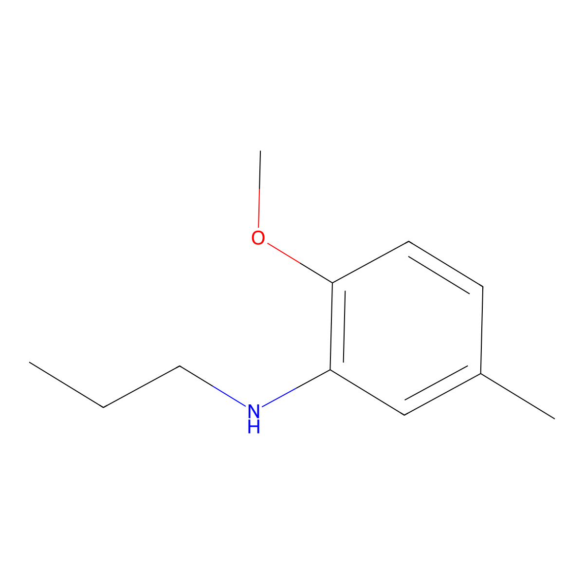 2-methoxy-5-methyl-N-propylaniline molecular structure, CAS 1019633-33-0