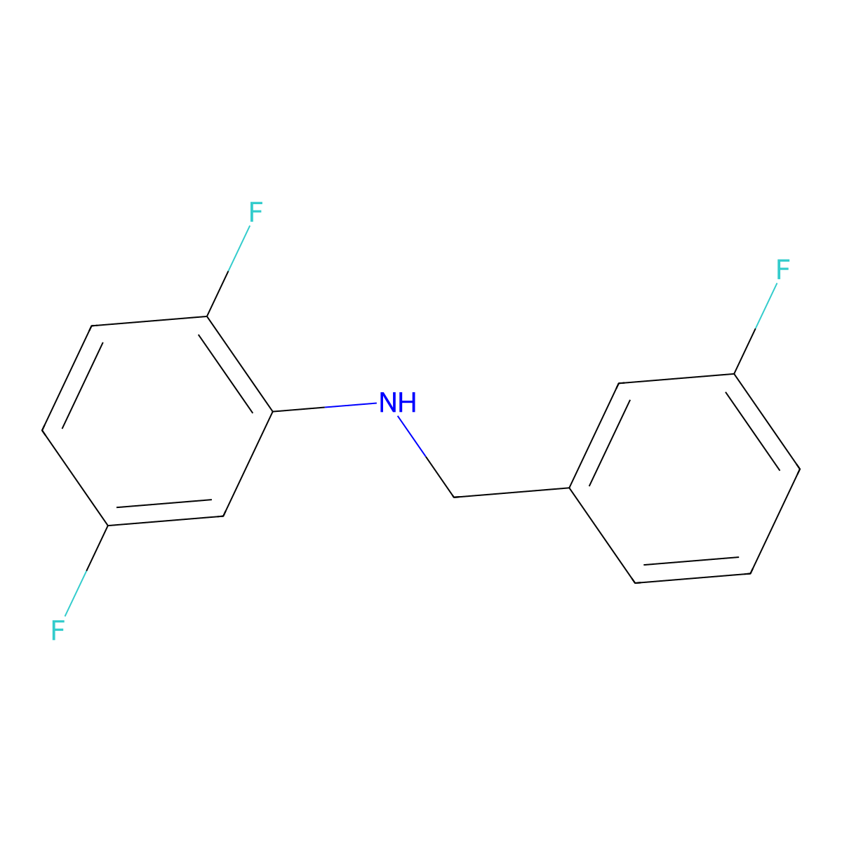 2,5-Difluoro-N-(3-fluorobenzyl)aniline molecular structure, CAS 1019635-11-0