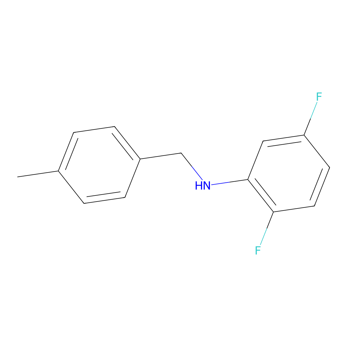 2,5-difluoro-N-[(4-methylphenyl)methyl]aniline molecular structure, CAS 1019635-12-1