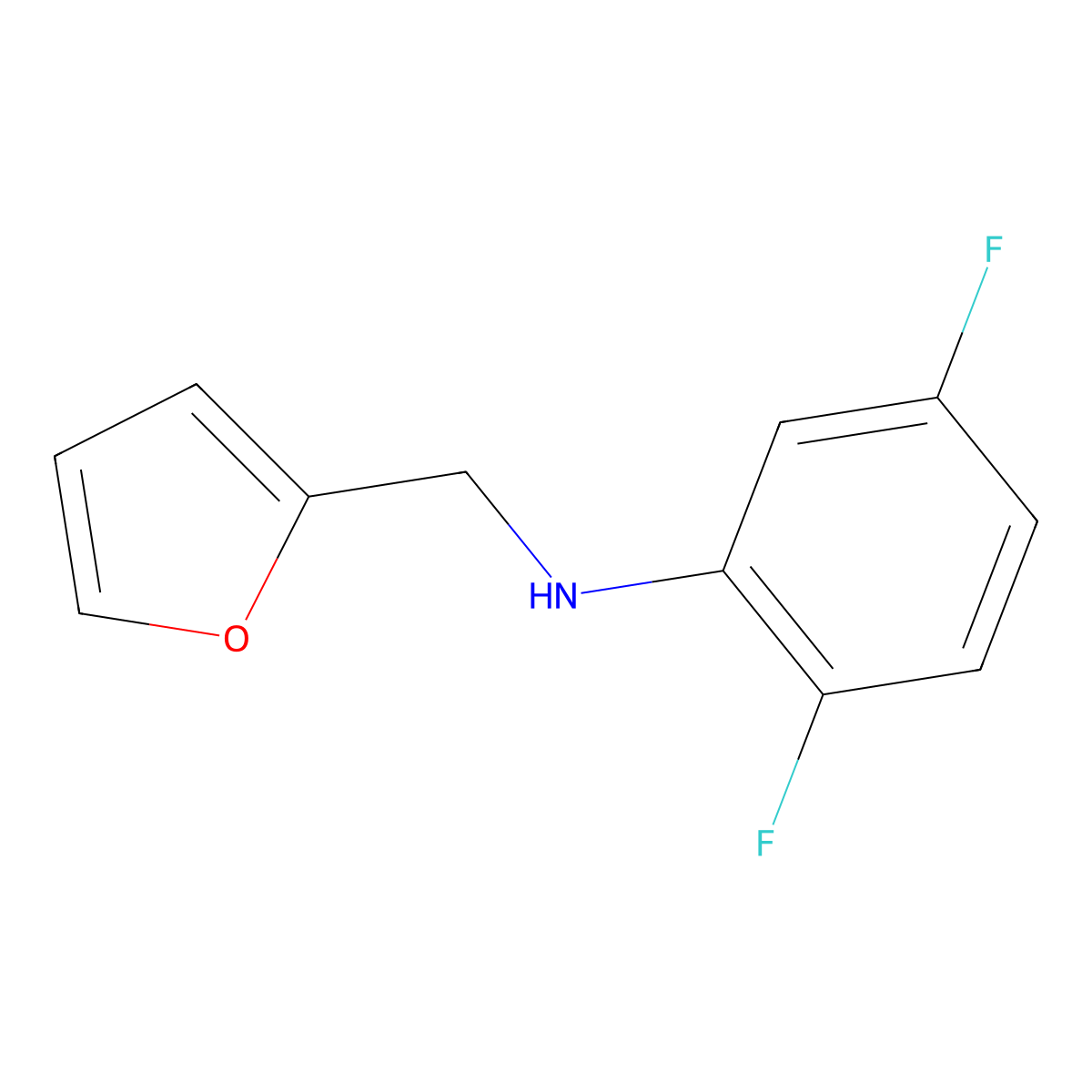 2,5-difluoro-N-(furan-2-ylmethyl)aniline molecular structure, CAS 1019635-16-5