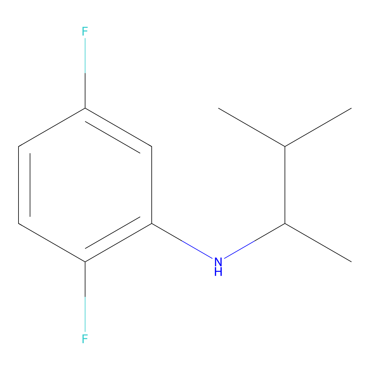 2,5-difluoro-N-(3-methylbutan-2-yl)aniline molecular structure, CAS 1019635-26-7