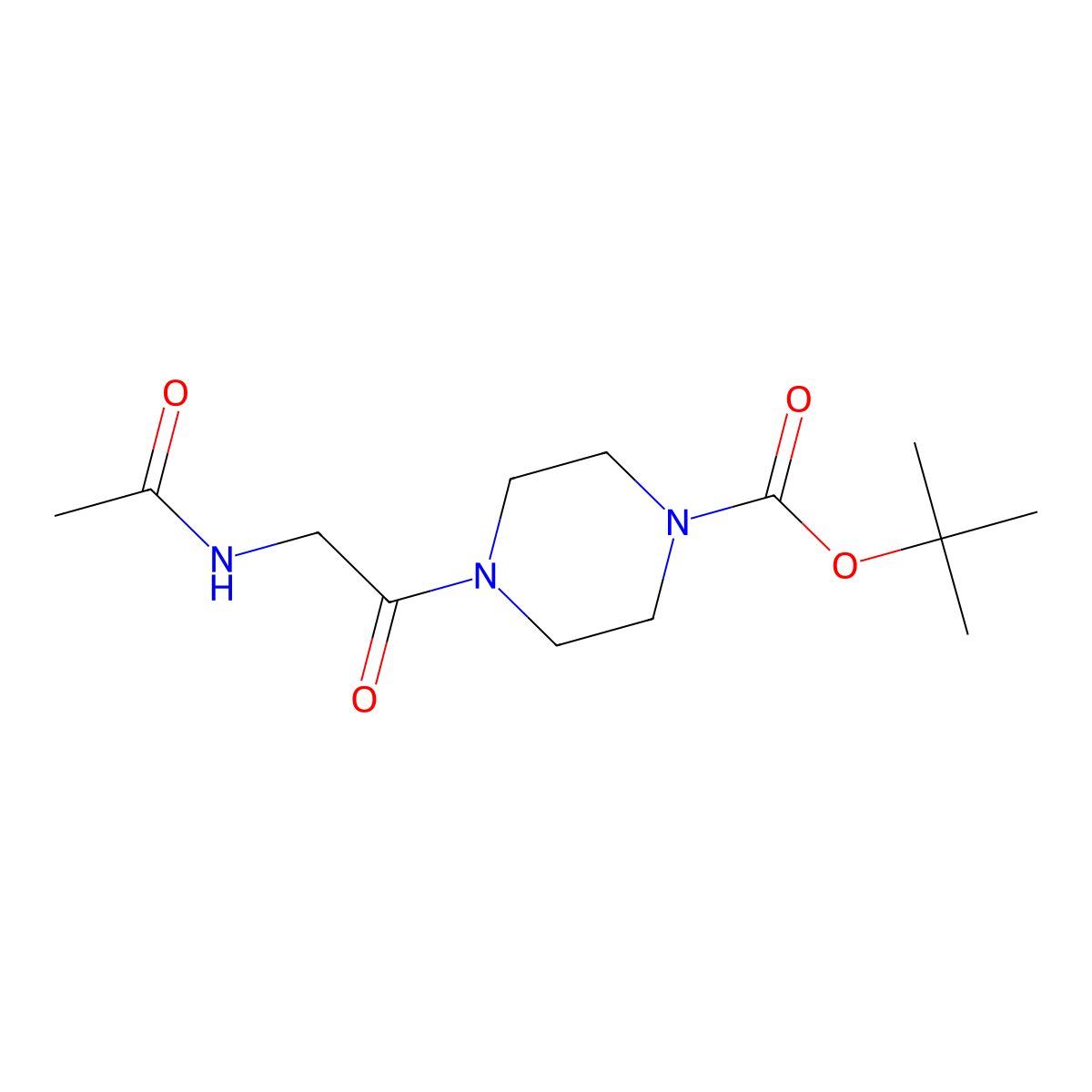 Tert-butyl 4-(2-acetamidoacetyl)piperazine-1-carboxylate molecular structure, CAS 1019637-77-4