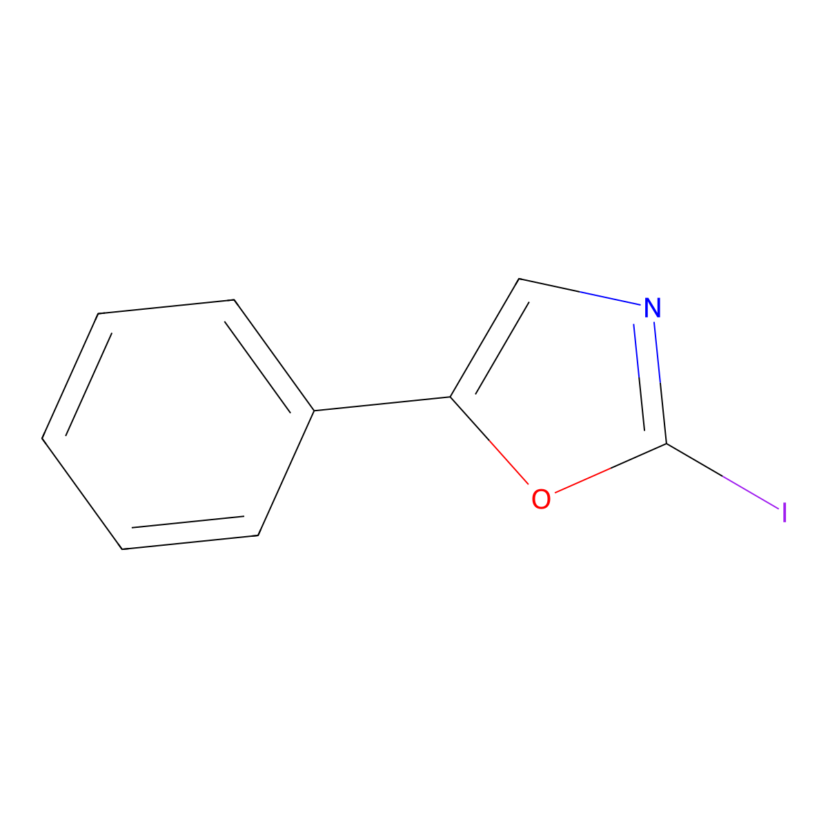 2-Iodo-5-phenyloxazole molecular structure, CAS 1019654-82-0