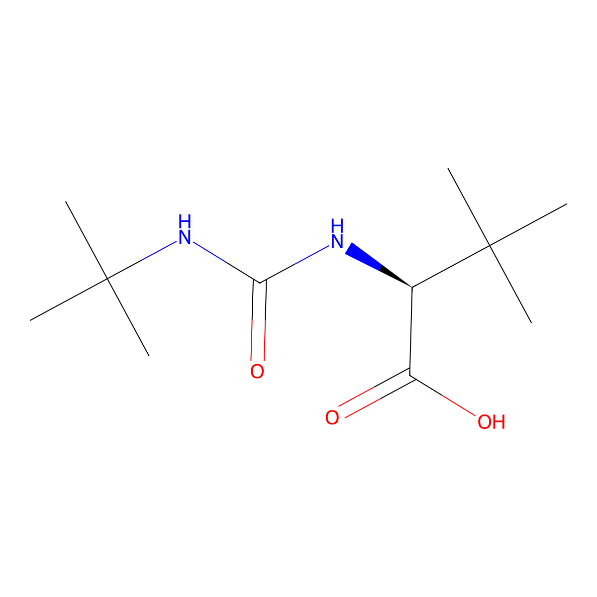 (2S)-2-(tert-Butylaminocarbonylamino)-3,3-dimethylbutanoic acid molecular structure, CAS 101968-85-8