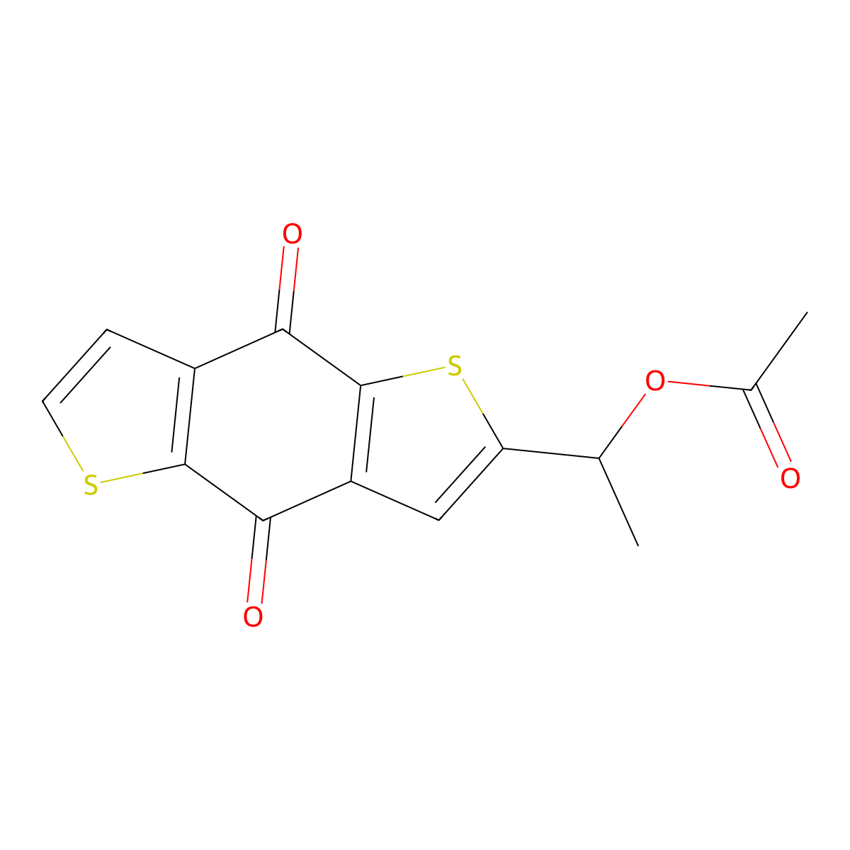 Benzo[1,5-b']dithiophene-4,8-dione, 2-[1-(acetyloxy)ethyl]- molecular structure, CAS 101975-70-6