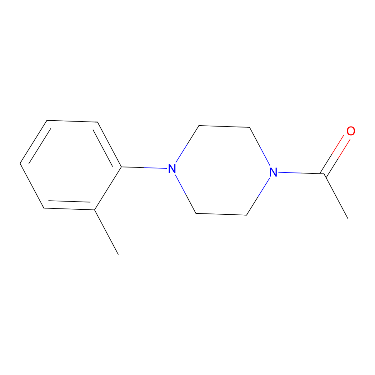 Piperazine, 1-acetyl-4-o-tolyl- molecular structure, CAS 101975-77-3