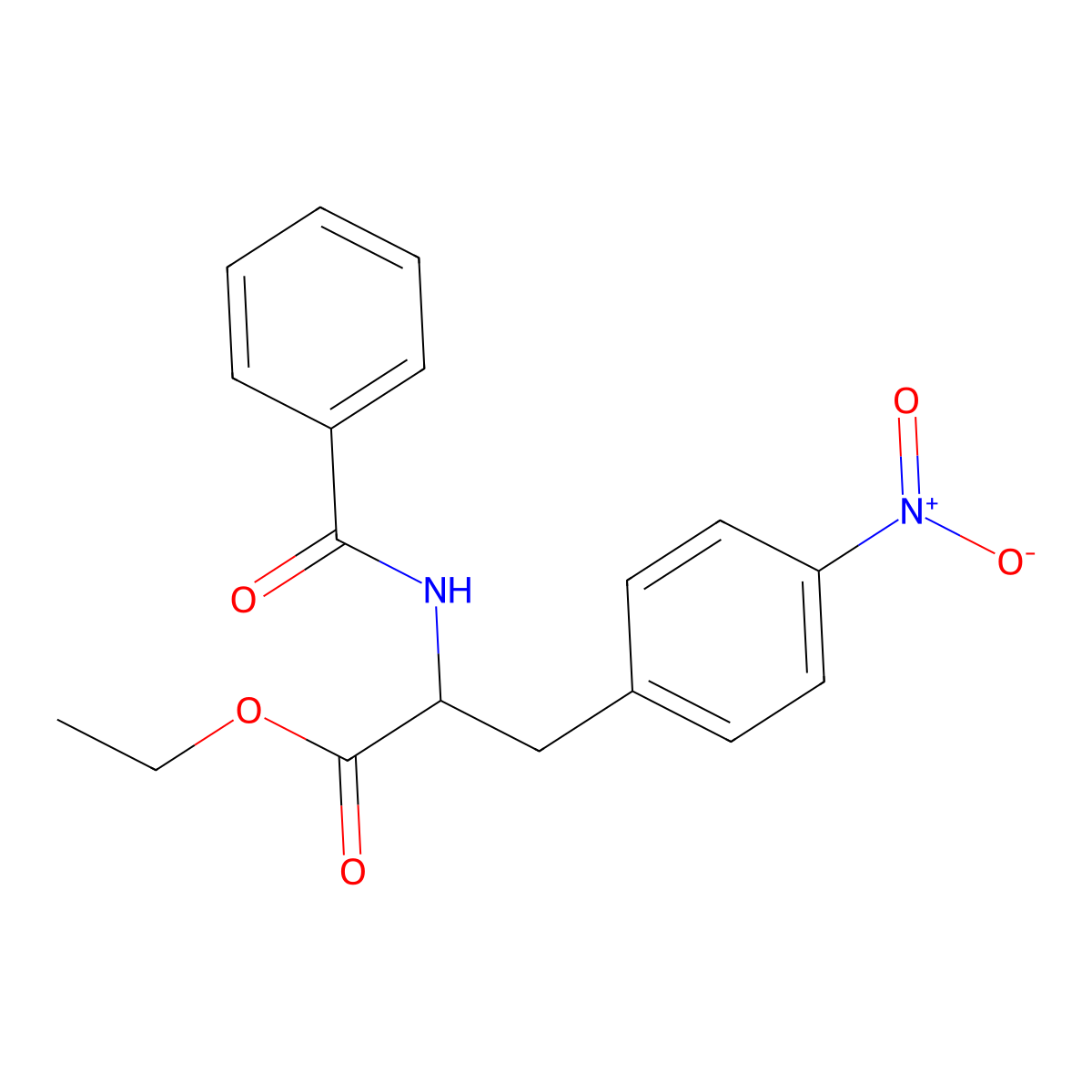 Ethyl 2-benzamido-3-(4-nitrophenyl)propanoate molecular structure, CAS 101976-77-6