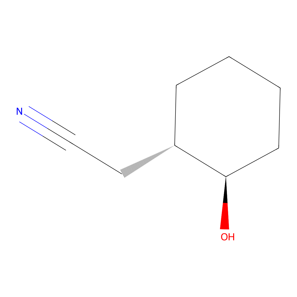 Cyclohexaneacetonitrile, 2-hydroxy-, trans- molecular structure, CAS 101976-91-4
