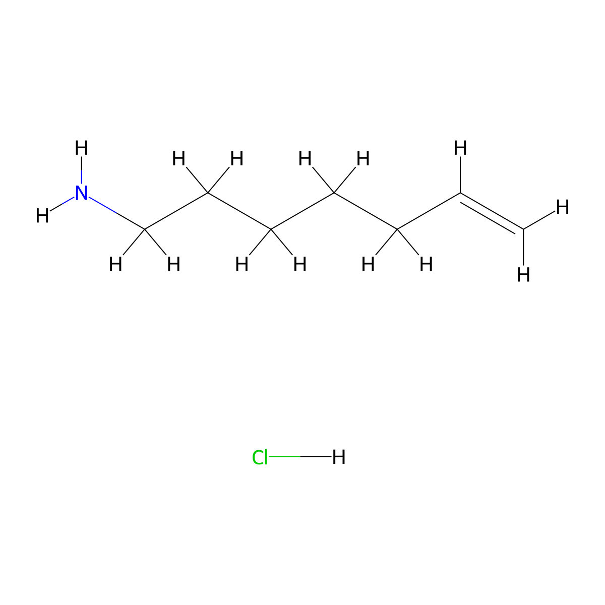 Hept-6-en-1-amine hydrochloride molecular structure, CAS 1019774-22-1