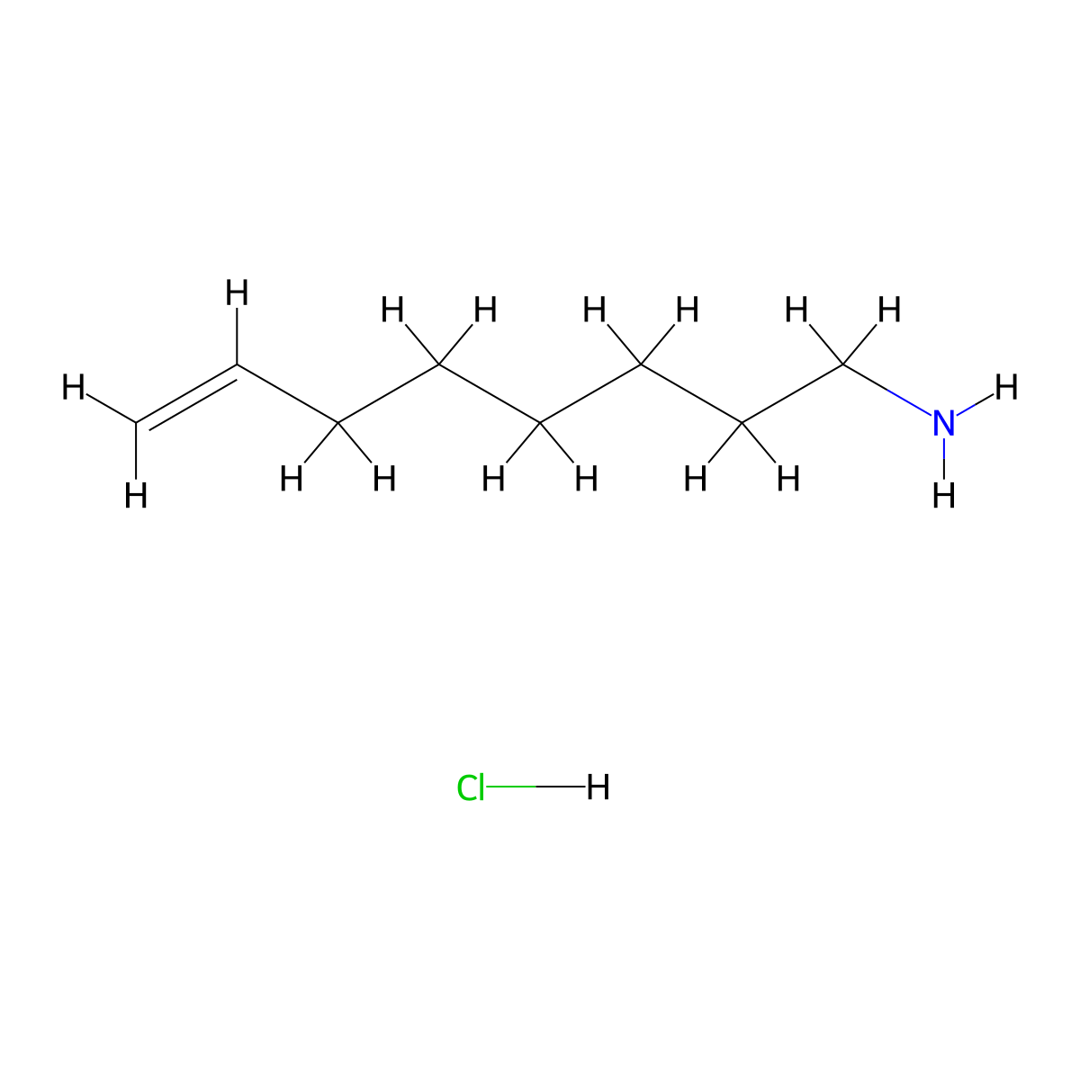 7-Octenamine hydrochloride molecular structure, CAS 1019774-23-2