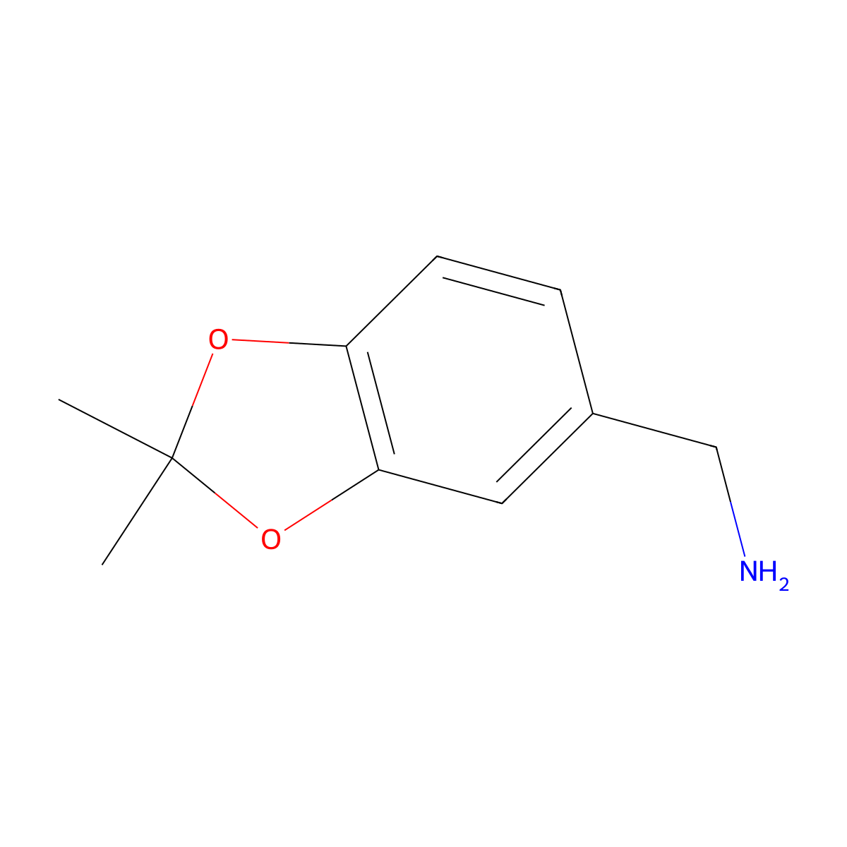(2,2-dimethyl-2H-1,3-benzodioxol-5-yl)methanamine molecular structure, CAS 1019776-84-1