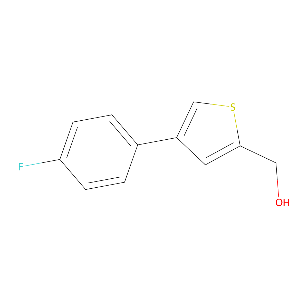 (4-(4-Fluorophenyl)thiophen-2-yl)methanol molecular structure, CAS 1019780-55-2