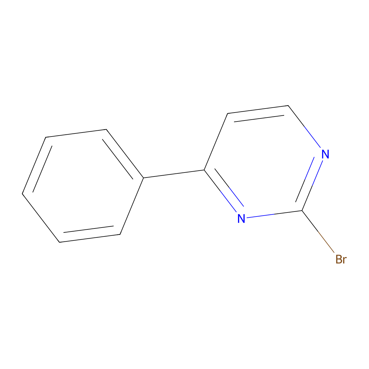 2-Bromo-4-phenylpyrimidine molecular structure, CAS 10198-98-8