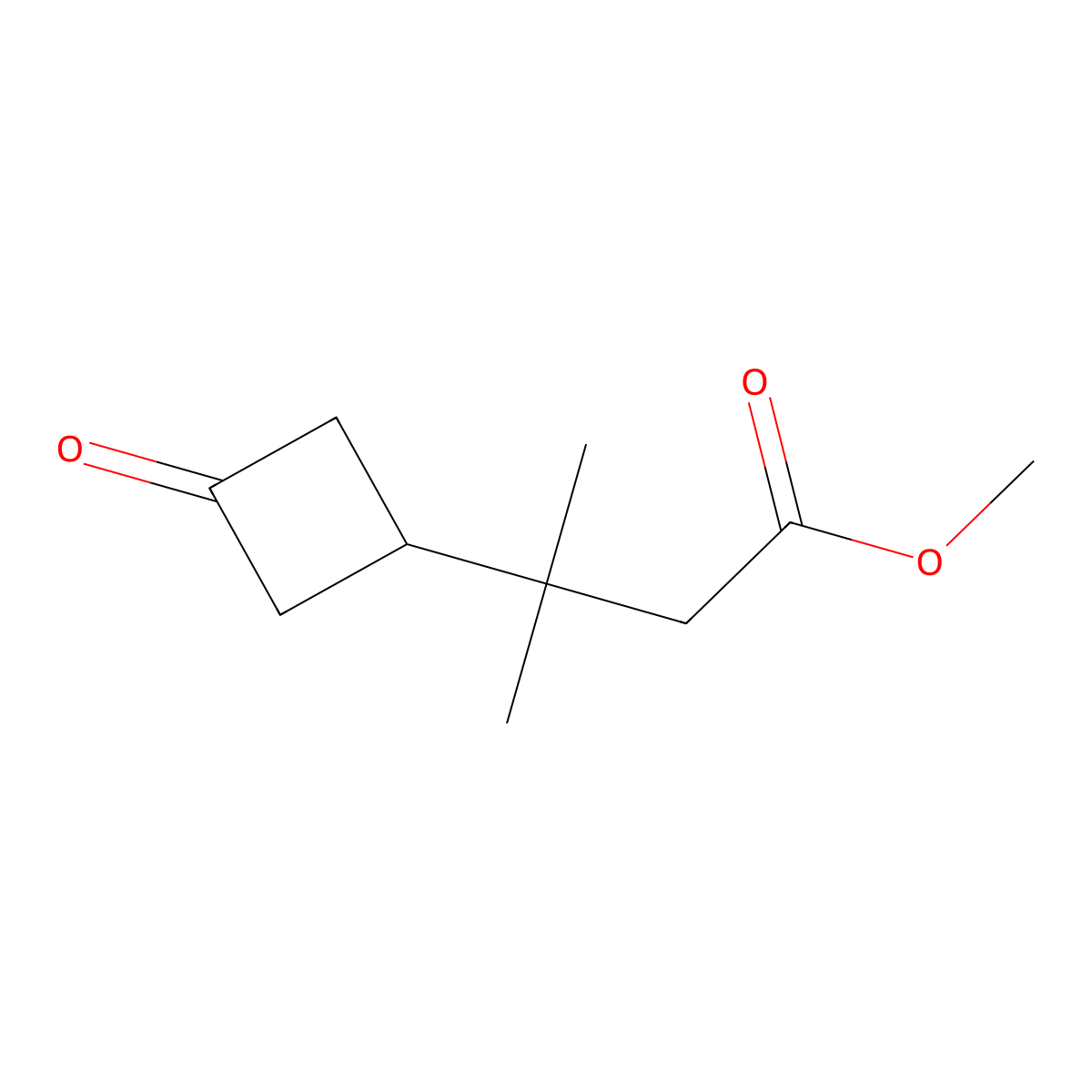 Methyl 3-methyl-3-(3-oxocyclobutyl)butanoate molecular structure, CAS 1019842-20-6