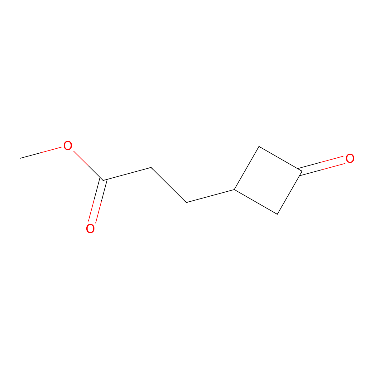 Methyl 3-(3-oxocyclobutyl)propanoate molecular structure, CAS 1019842-24-0