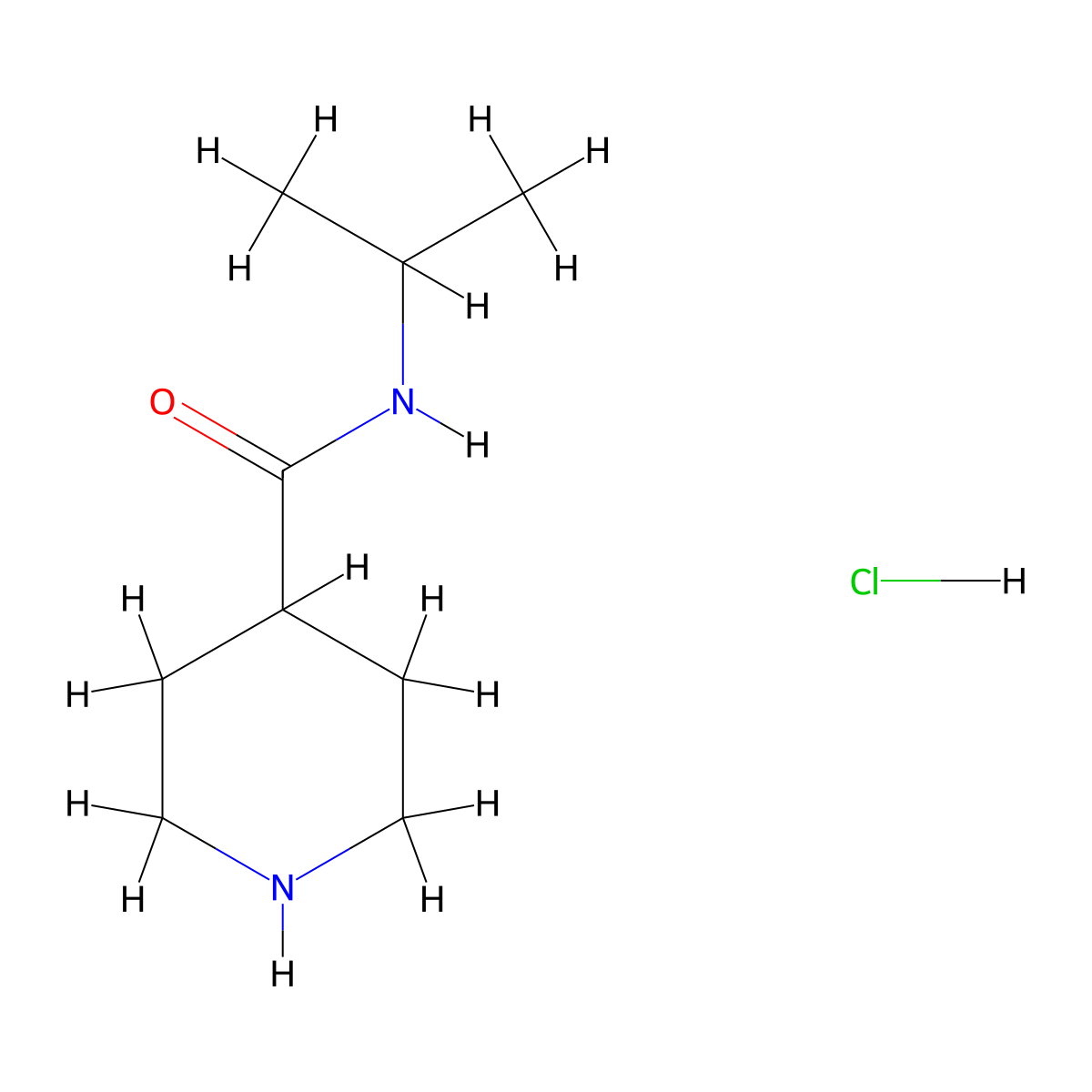 N-(propan-2-yl)piperidine-4-carboxamide hydrochloride molecular structure, CAS 1019851-92-3