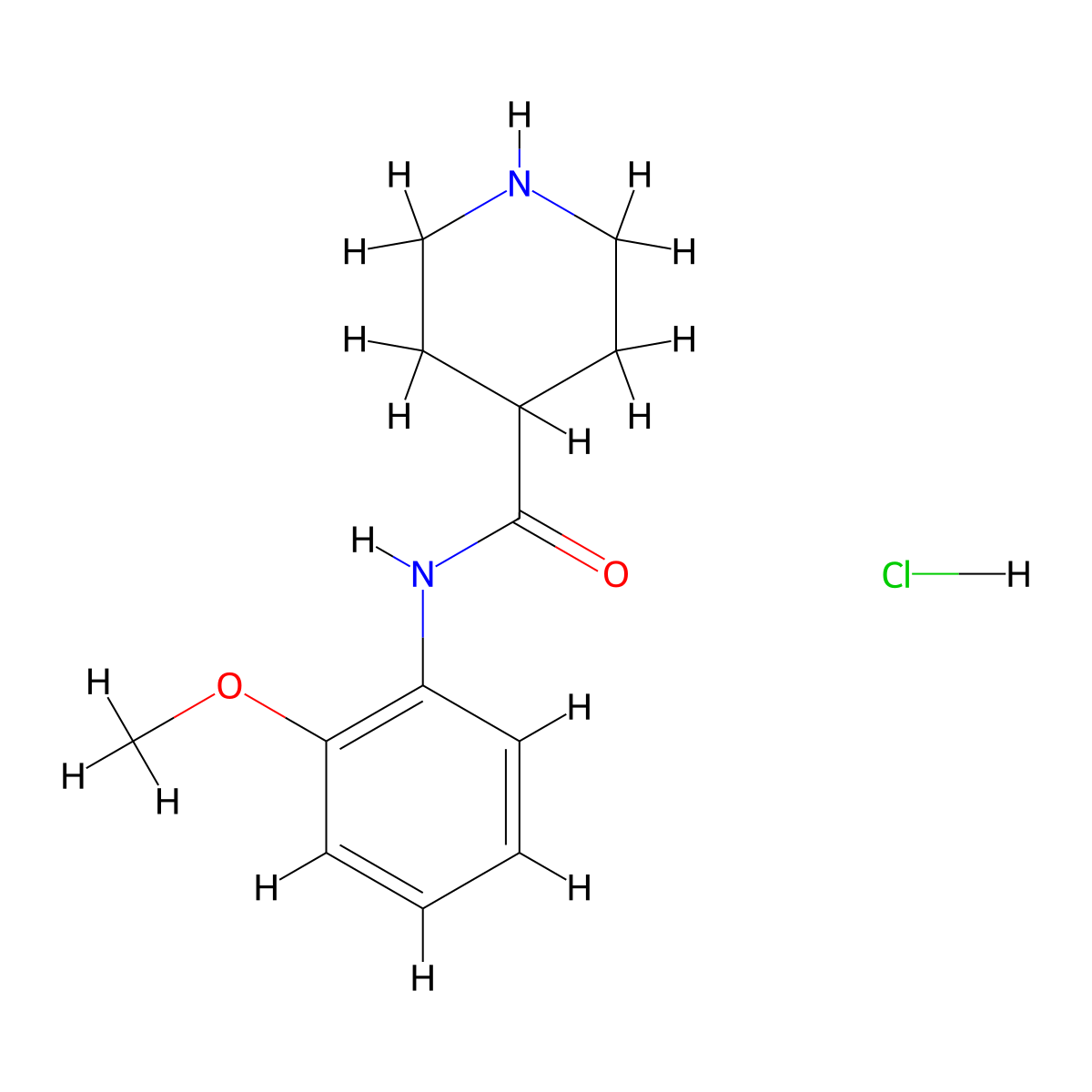N-(2-methoxyphenyl)piperidine-4-carboxamide hydrochloride molecular structure, CAS 1019851-99-0