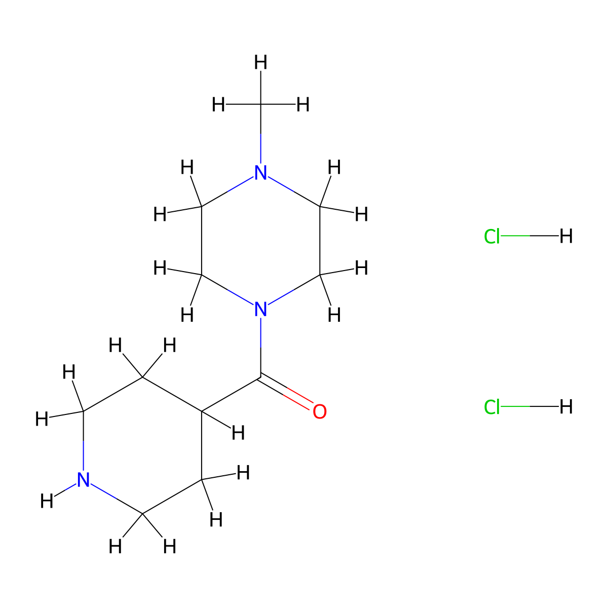 (4-Methylpiperazin-1-yl)piperidin-4-yl-methanone dihydrochloride molecular structure, CAS 1019852-03-9