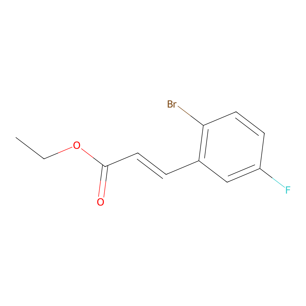 ethyl (2E)-3-(2-bromo-5-fluorophenyl)prop-2-enoate molecular structure, CAS 1019852-40-4