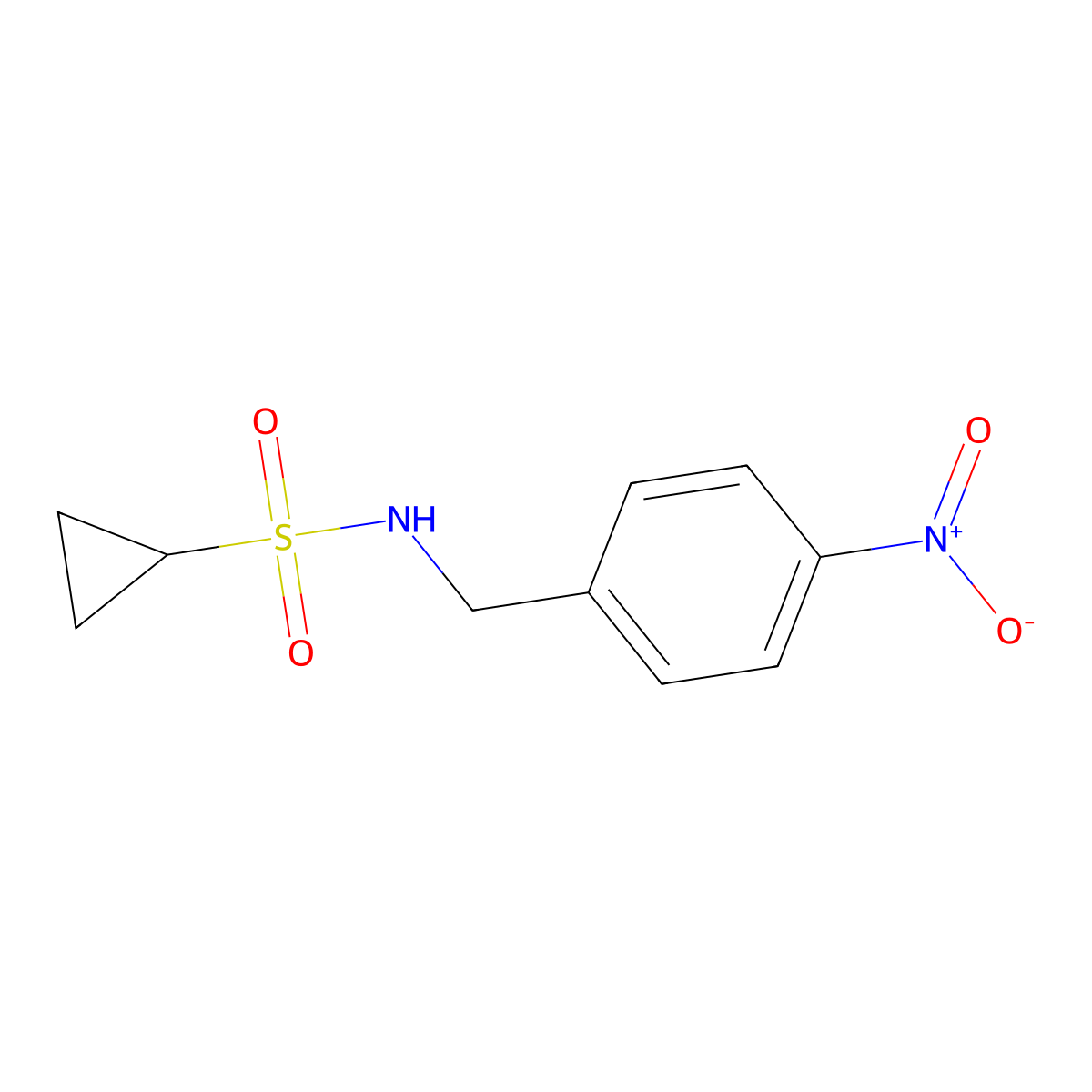 N-(4-Nitrobenzyl)cyclopropanesulfonamide molecular structure, CAS 1019855-82-3