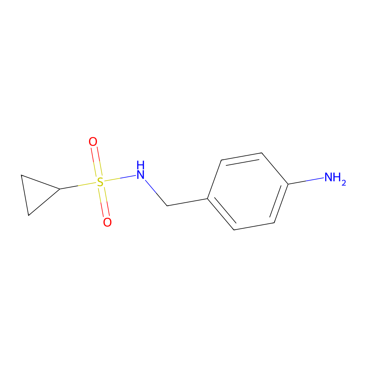 N-(4-Aminobenzyl)cyclopropanesulfonamide molecular structure, CAS 1019855-83-4