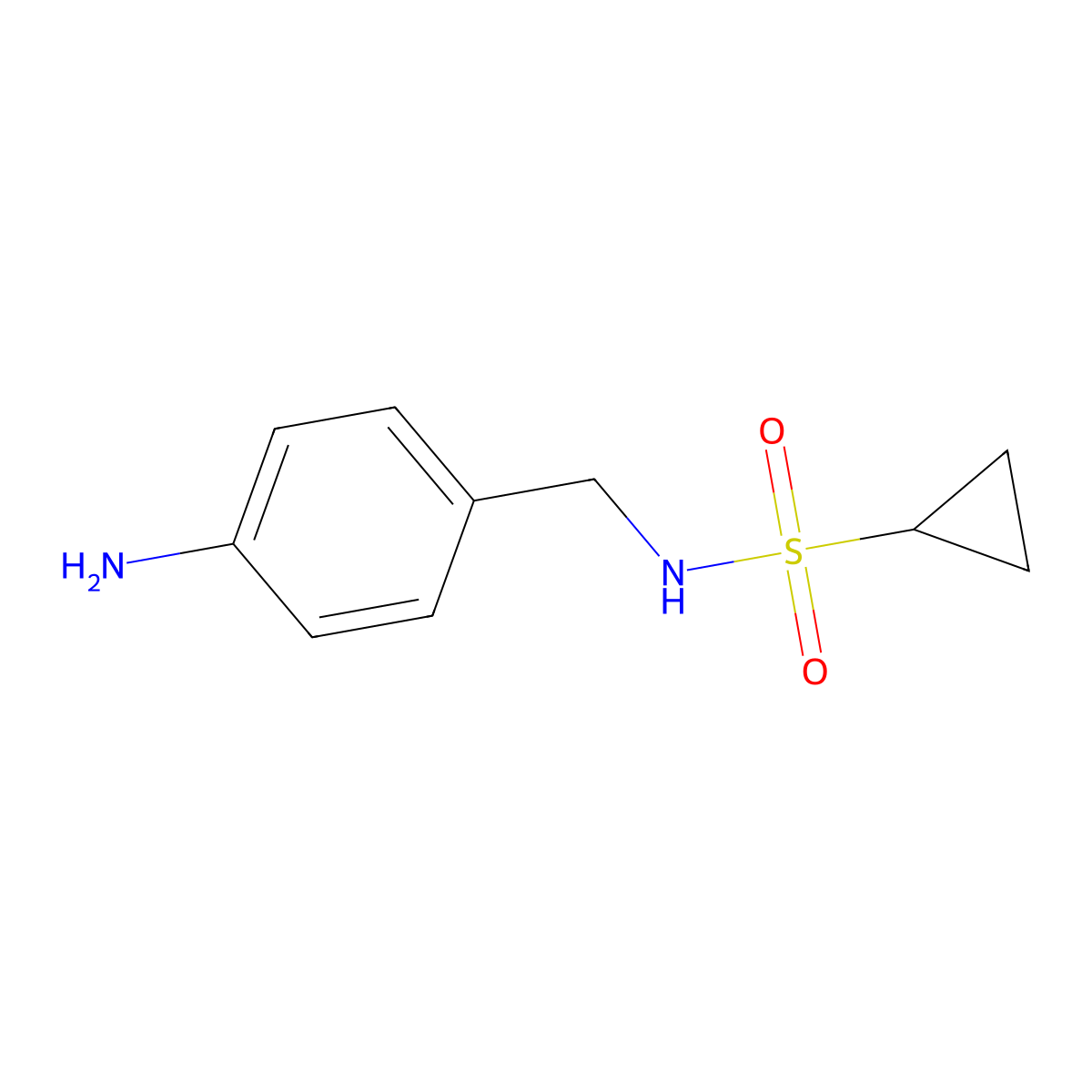 N-(4-Aminobenzyl)cyclopropanesulfonamide molecular structure, CAS 1019855-83-4