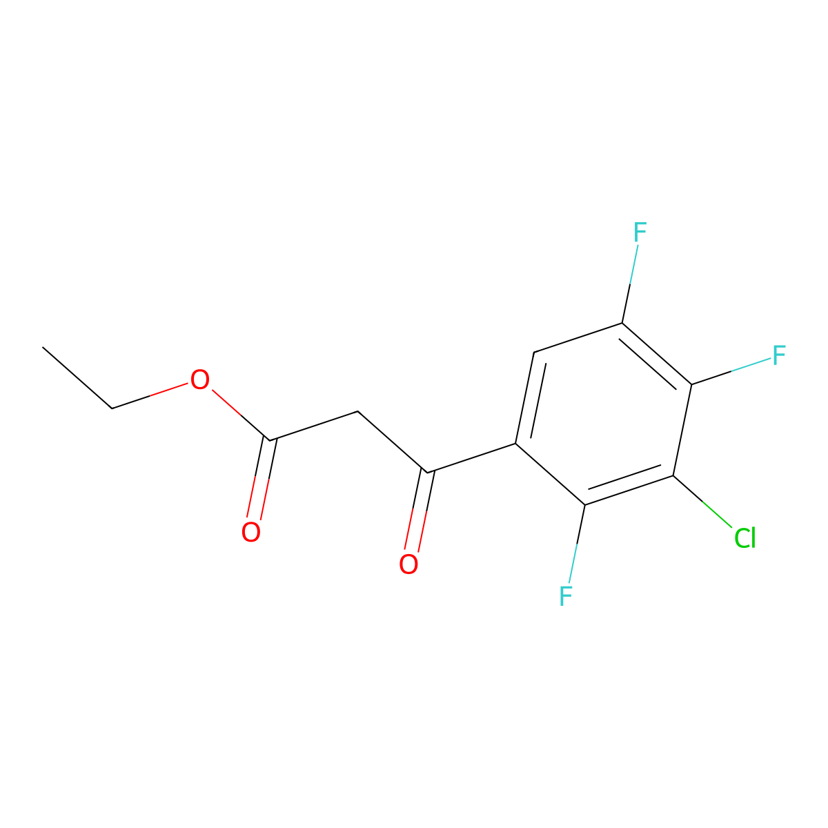 Ethyl 3-(3-chloro-2,4,5-trifluorophenyl)-3-oxopropanoate molecular structure, CAS 101987-86-4