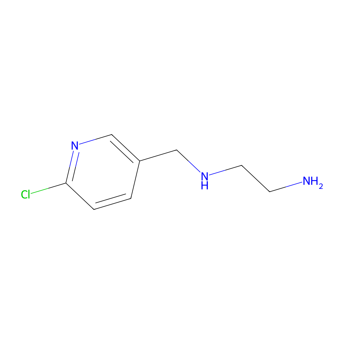 N-((6-chloro-3-pyridinyl)methyl)-1,2-ethane-diamine molecular structure, CAS 101990-44-7