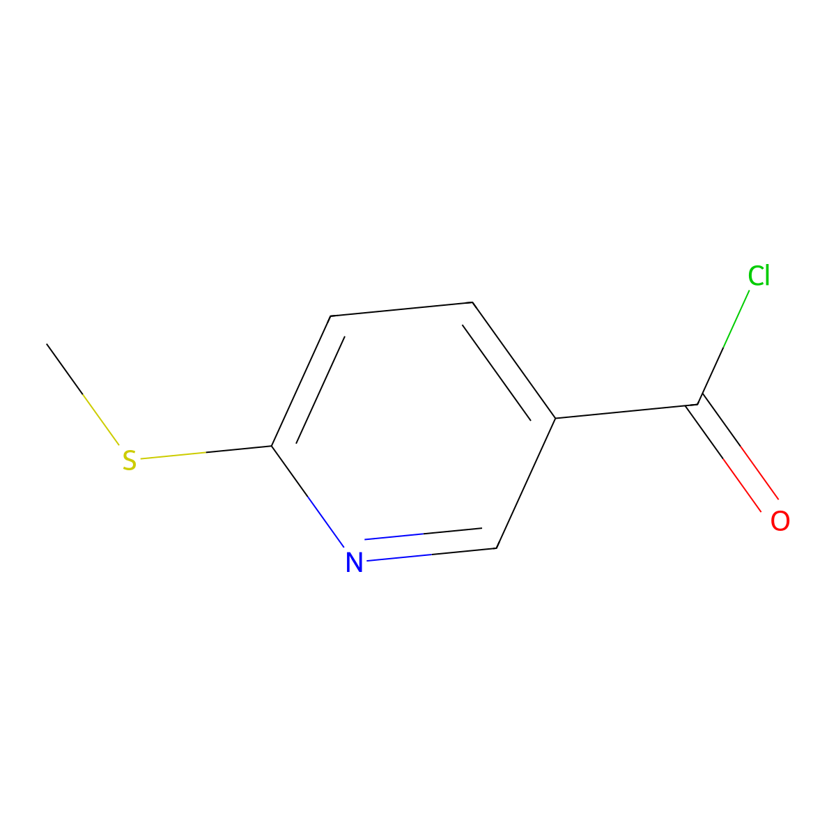 6-(Methylsulfanyl)pyridine-3-carbonyl chloride molecular structure, CAS 101990-64-1
