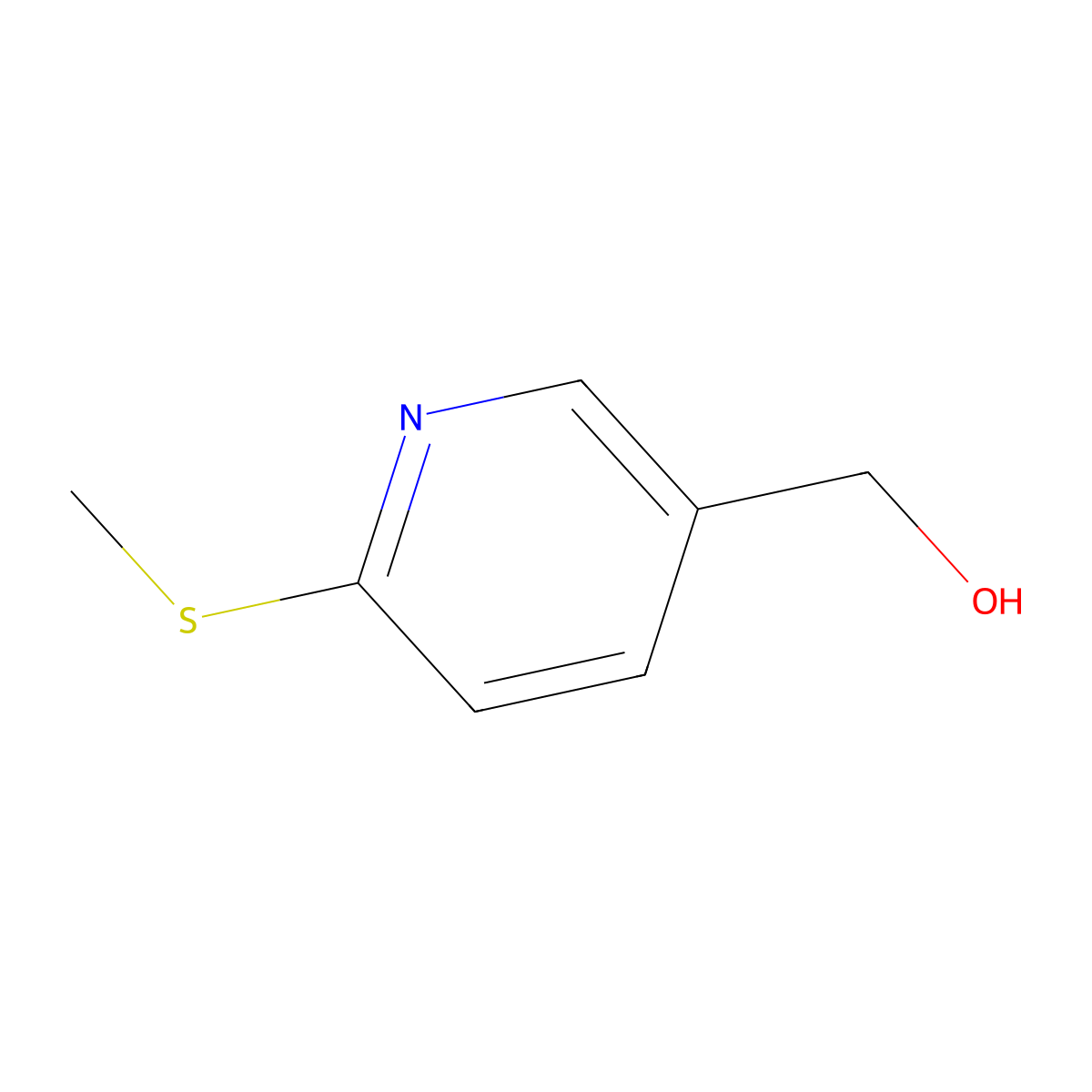 (6-Methylsulfanylpyridin-3-yl)methanol molecular structure, CAS 101990-65-2