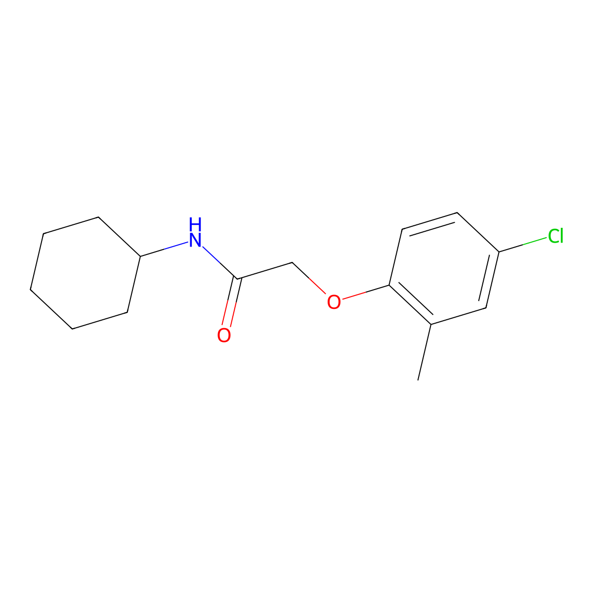 2-(4-chloro-2-methylphenoxy)-N-cyclohexylacetamide molecular structure, CAS 101991-51-9