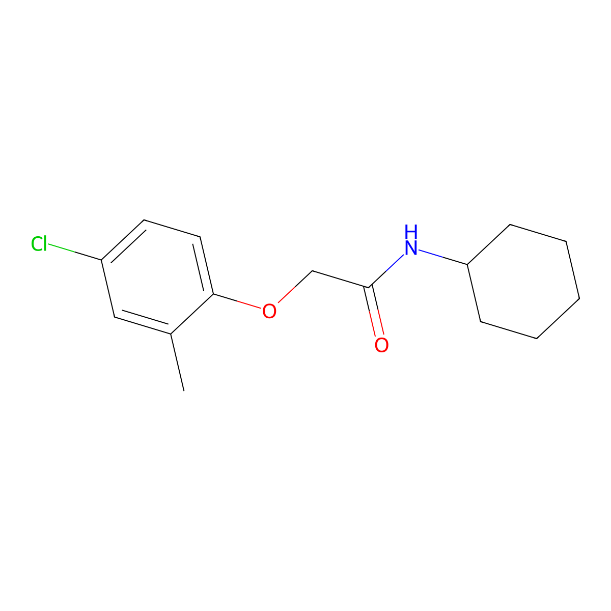 2-(4-chloro-2-methylphenoxy)-N-cyclohexylacetamide molecular structure, CAS 101991-51-9