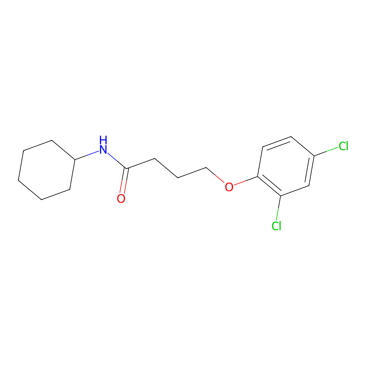 N-cyclohexyl-4-(2,4-dichlorophenoxy)butanamide molecular structure, CAS 101991-55-3