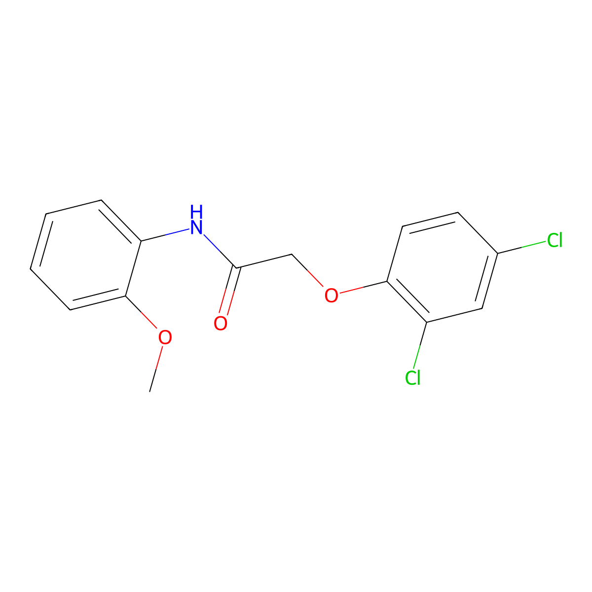 2-(2,4-dichlorophenoxy)-N-(2-methoxyphenyl)acetamide molecular structure, CAS 101991-61-1