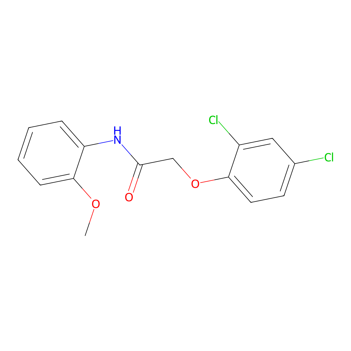 2-(2,4-dichlorophenoxy)-N-(2-methoxyphenyl)acetamide molecular structure, CAS 101991-61-1