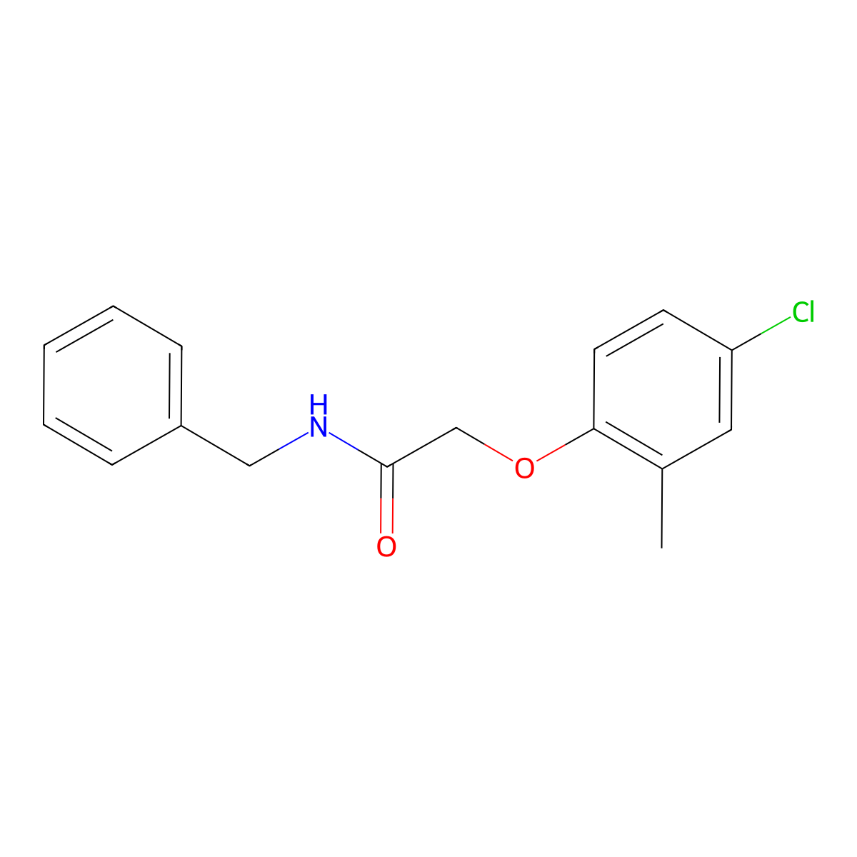 N-benzyl-2-(4-chloro-2-methylphenoxy)acetamide molecular structure, CAS 101991-71-3