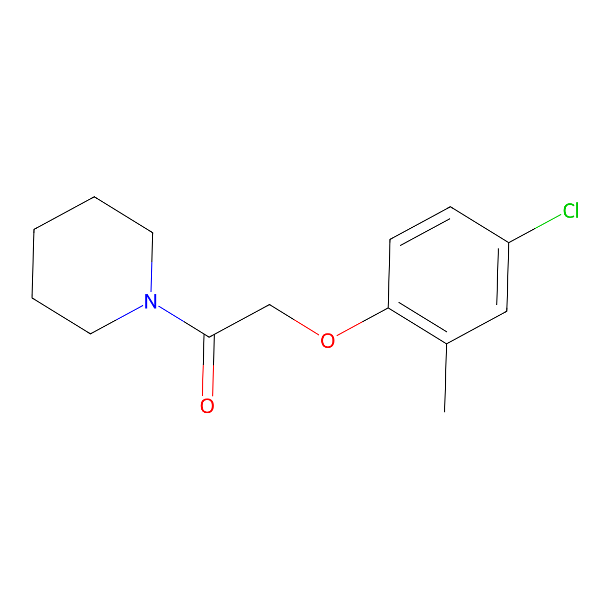 2-(4-Chloro-2-methylphenoxy)-1-(piperidin-1-yl)ethanone molecular structure, CAS 101991-74-6