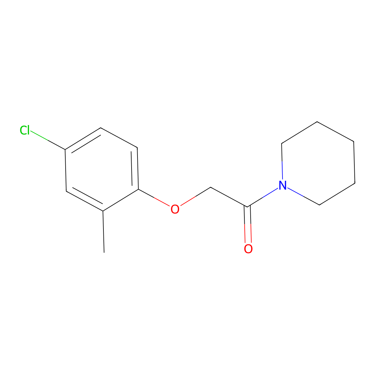 2-(4-Chloro-2-methylphenoxy)-1-(piperidin-1-yl)ethanone molecular structure, CAS 101991-74-6