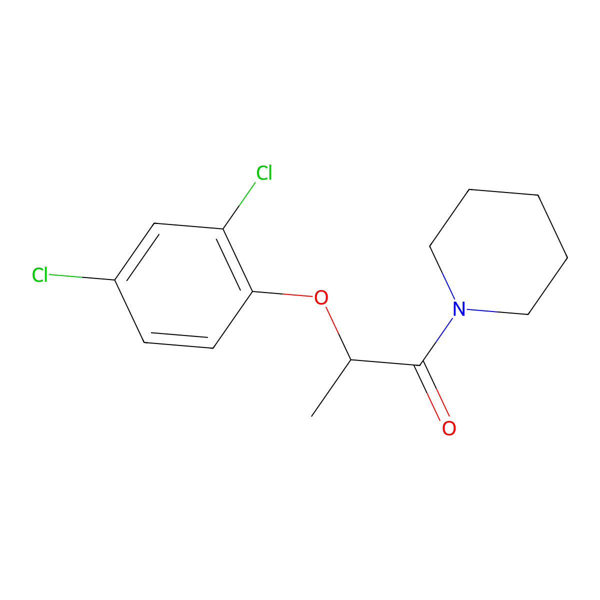 2-(2,4-Dichlorophenoxy)-1-(1-piperidyl)-1-propanone molecular structure, CAS 101991-76-8